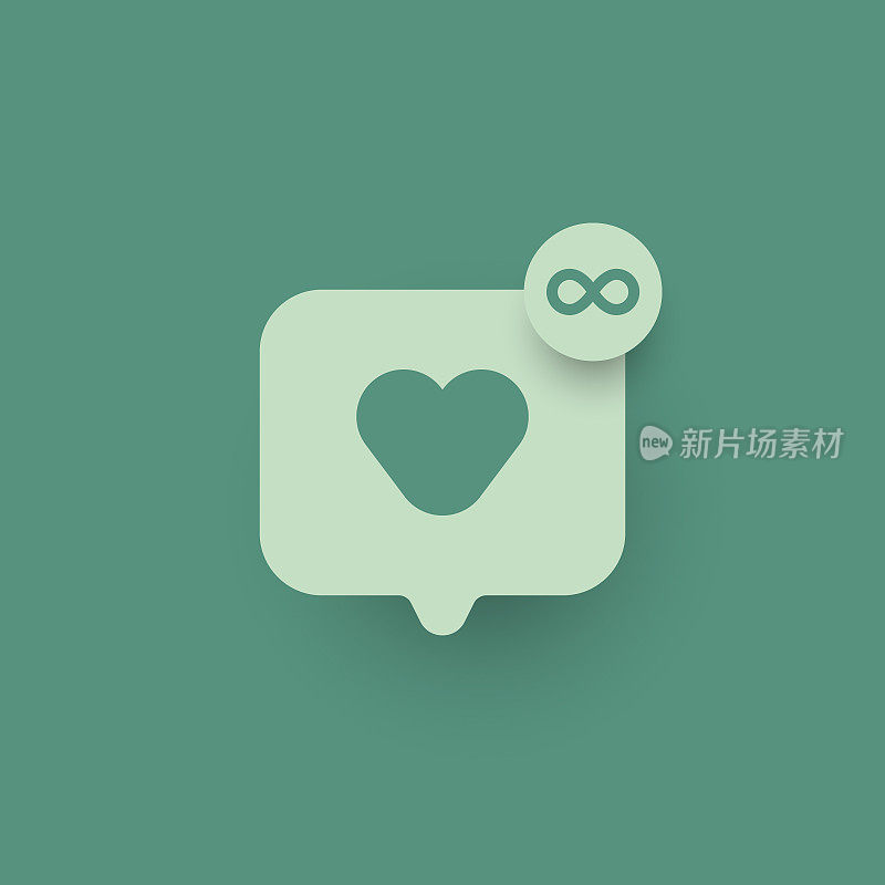 Heart symbol on speech bubble for social media